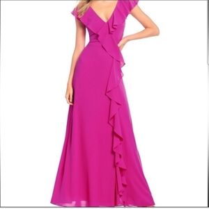 Size 2 NWT Badgley Mischka Fuchsia Formal Dress
